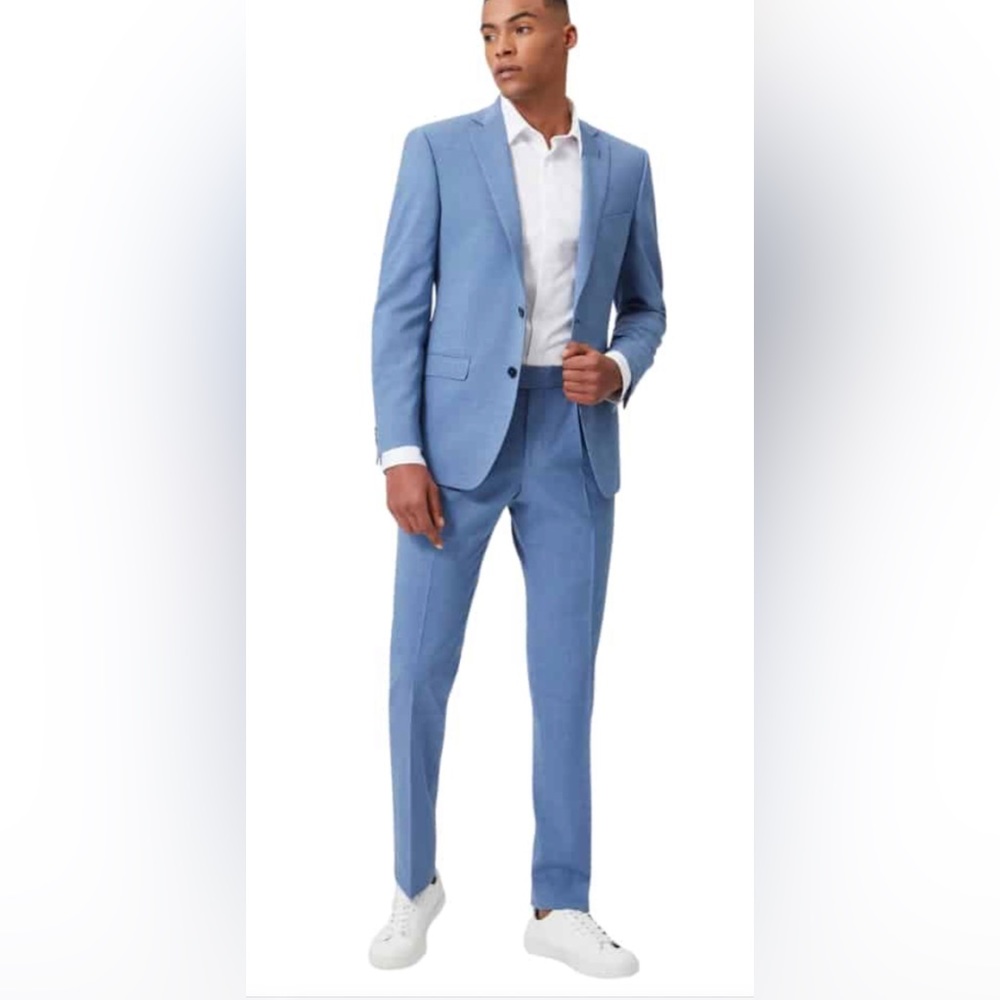 “Without Prejudice” KILBURN SLIM FIT BLUE WOOL MEN SUIT